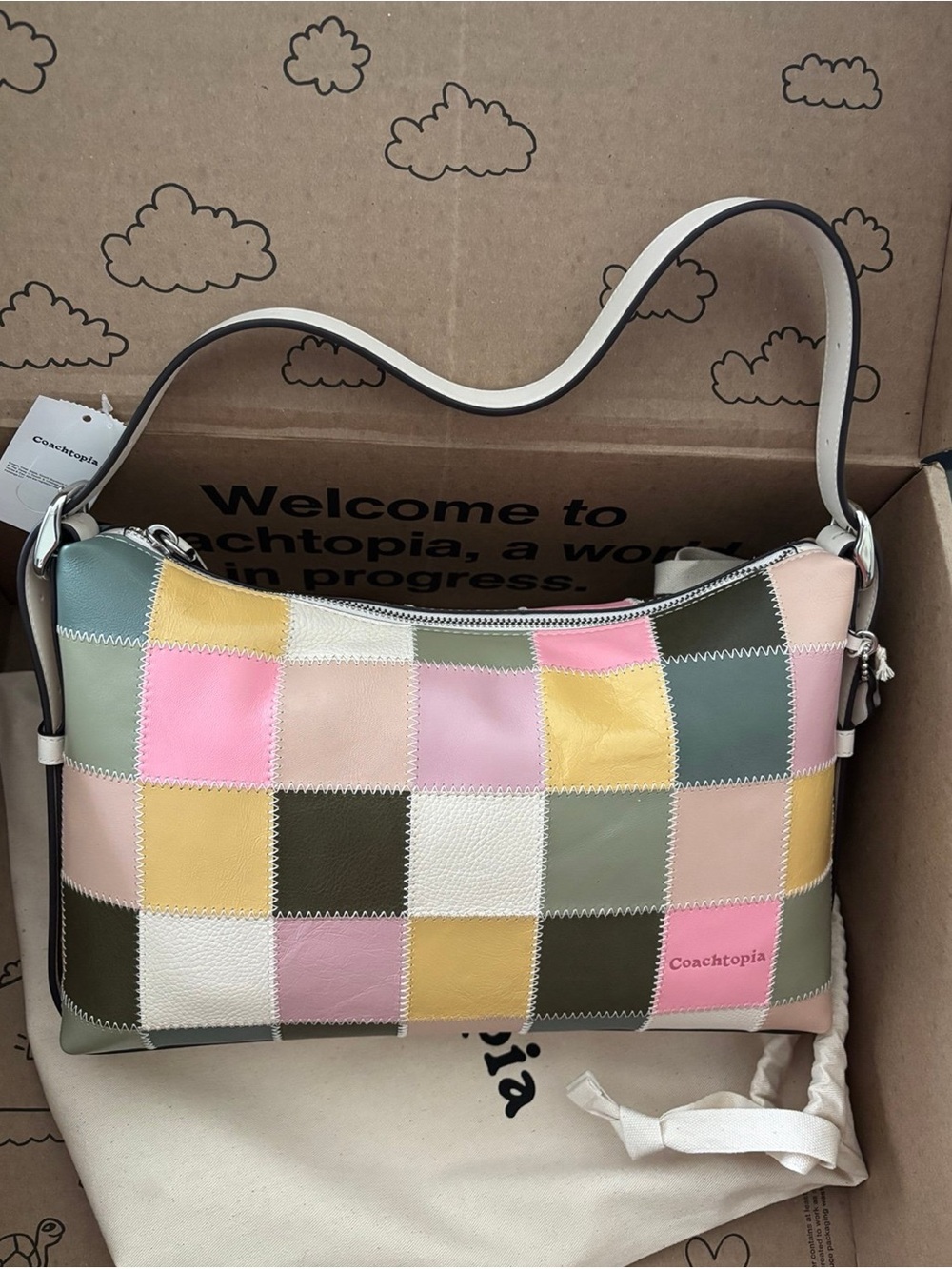 Coachtopia Alter/Ego Slouchy Shoulder Bag - pink/olive multi